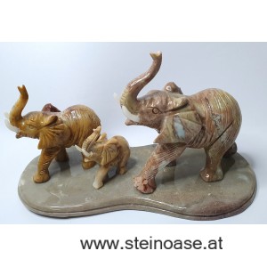 Elefanten Familie 3-teilig, Speckstein